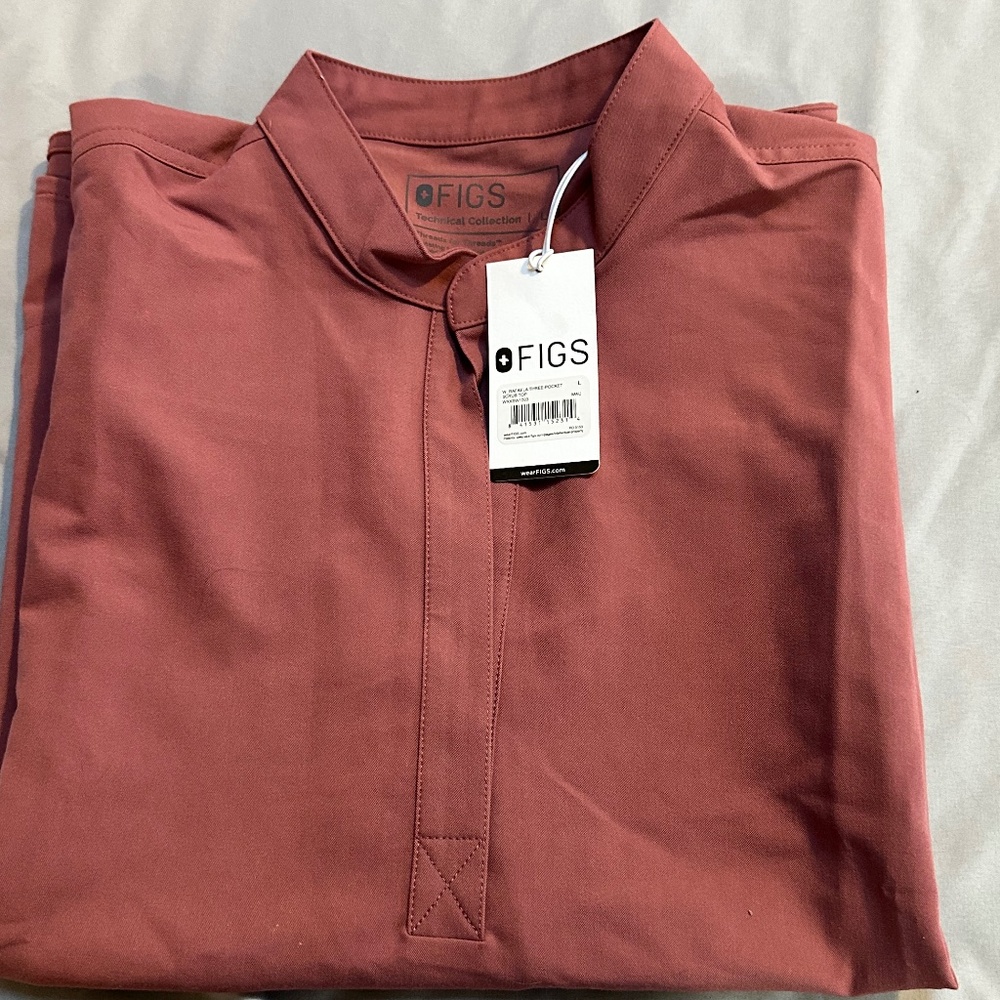 FIGS Mauve Rafaela Scrub Top | Size L | NWT | PO 5153